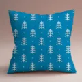 Housse de coussin carree motif de pin minimaliste bleu, taie doreiller douce pour canape salon. - ZB202501024-7