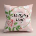Funda de cojín rosa para el Día de la Madre con diseño de rosas de acuarela y texto festivo. - Funda de Almohada de Piel de Melocotón de Lado Único / 45x45cm