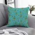 Christmas throw pillow cover, festive green cushion case with snow tree print for sofa home decor - Style 7