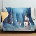 Weihnachten Schneemann Flanell Decke fur Sofa Bett Winter Kuscheldecke Tagesdecke. - ZM20250829-5