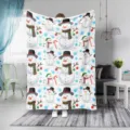 Christmas flannel blanket cozy soft throw for bed office nap cute snowman winter decor - Christmas Snowman White / 80x120cm (260g/m²)