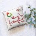 Christmas decorative square pillow cover with Merry Christmas print, home sofa cushion case. - ZB20250730-10 / Single-Sided Peach Skin Pillowcase; No Insert; 45*45cm