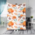 Halloween pumpkin fleece blanket, cozy autumn throw for bedroom, office, car, single-side print. - 100x150 (230g/m² Flannel) / Halloween Pumpkin Style 1