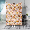 Retro Blumen Flanell Decke Detail, weiche kuschelige Wohndecke mit Vintage Gänseblümchen Muster. - ZM20250708-8 / 80x120 Einseitiger Druck (230g/㎡ Flanell)