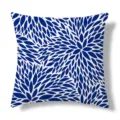Housse de coussin décorative à motif de feuilles abstraites bleu et blanc géométrique. - 45x45cm / Housse de Coussin Peau de Pêche