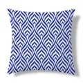 Fodera per cuscino geometrica blu e bianca, cuscino da divano nordico minimalista. - 45x45cm / Federa per Cuscino Pelle di Pesca