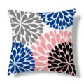 Modern geometric flower throw pillow, soft square cushion cover for sofa, bed and car decor. - Peach Skin Single-Sided Print (Style 10) / 45x45cm