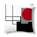 Abstract geometric throw pillow cover detail, modern minimalist red black grey art design. - Single-Sided Peach Skin Velvet Pillow Cover 45x45cm / ZB20250617A-3