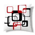 Geometrische kussenhoes moderne abstracte zwart-rode vierkante kussenhoes voor in de sofa - Enkelzijdig Perzikenfluweel Kussenhoes 45x45cm / ZB20250617A-7
