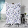 Gemütliche lila Blumen Flanell Decke für Schlafzimmer, Reisen, weicher und warmer Überwurf. - Lila Aquarell Rose / 80x120 Einseitiger Druck (230g/㎡ Flanell)