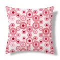 Moderne geometrische kussenhoes roze rode concentrische cirkels decoratieve bankkussen - L21648BZ-15 / Enkelzijdige kussensloop van perzikhuid; zonder vulling; 45*45cm