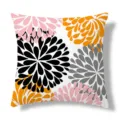 Modern geometric floral throw pillow for living room sofa and car, stylish square cushion. - Peach Skin Single-Sided Print (Style 3) / 45x45cm