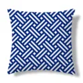 Federa per cuscino geometrica blu e bianca, copricuscino quadrato stile nordico divano. - 45x45cm / Federa per Cuscino Pelle di Pesca