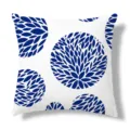 Housse de coussin carrée géométrique motif feuilles bleu et blanc pour décoration de canapé. - 45x45cm / Housse de Coussin Peau de Pêche