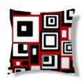 Moderne geometrische kussenhoes rood zwart wit vierkant kussenhoes variant home decor - Enkelzijdig Perzikenfluweel Kussenhoes 45x45cm / ZB20250617A-5