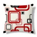 Rode en zwarte geometrische kussenhoes moderne vierkante kussensloop voor bank decoratie - Enkelzijdig Perzikenfluweel Kussenhoes 45x45cm / ZB20250617A-8