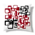 Moderne minimalistische geometrische kussenhoes met zwart en rood vierkant patroon. - ZB20250617A-11 / Enkelzijdige kussensloop van perzikhuid; zonder vulling; 45*45cm