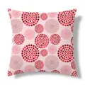 Moderne geometrische roze kussenhoes met rode stippenpatroon, decoratief kussen voor op de bank. - ZB20250617A-14 / Enkelzijdige kussensloop van perzikhuid; zonder vulling; 45*45cm