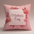 Funda de cojín rosa día de la madre vista detallada, tela suave con bonito estampado. - Funda de Almohada de Piel de Melocotón de Lado Único / 45x45cm