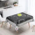 Mantel estampado digital de poliéster impermeable para mesa de comedor de cocina - HB202504019-17 / 100x160 cm (Tela base de 90g)