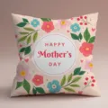 Funda de cojín cuadrada decorativa con flores feliz día de la madre para sofá dormitorio hogar - Funda de Almohada de Piel de Melocotón de Lado Único / 45x45cm