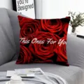 Fodera per cuscino rosa rossa san valentino morbida copertura divano camera letto - Rosa Rossa 10