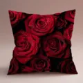 Funda de cojin cuadrada con estampado de rosas rojas para sofa cama y decoracion. - Estilo Rosa Roja 7