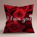 Funda de cojin con patron de rosas rojas vista detalle, decoracion de san valentin - Estilo Rosa Roja 9