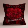 Funda de cojín con diseño de corazón de rosas rojas, cojín decorativo romántico para sofá. - Estilo Rosa Roja 10