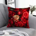 Federa per cuscino stampa rosa rosso oro San Valentino, morbida copricuscino per divano. - Rosa Rossa 5