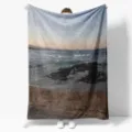 Coperta in flanella personalizzata con bellissimo design di spiaggia e tramonto oceanico. - ZM20250203-3
