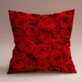 Red rose flower print square throw pillow cover decorative cushion for sofa bed car - Peach Skin Pillow Cover 45x45cm / Red Rose Style 2