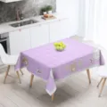 Waterproof polyester tablecloth with cute bear pattern, purple plaid table cover for home kitchen. - 90x140cm / Cartoon Bear