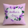 Funda de cojín decorativa cuadrada con corazón y diseño floral para el Día de la Madre. - Funda de Almohada de Piel de Melocotón de Lado Único / 45x45cm