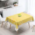 Yellow waterproof digital printed tablecloth with star pattern for kitchen and dining table decor - 90x140cm / Bright Yellow Star