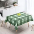 Mantel de poliéster impermeable a cuadros verdes para cocina comedor decoración variante. - 100x160cm / Cuadros Verde Fresco