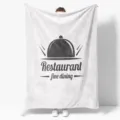 White fleece blanket featuring restaurant logo, soft cozy throw for dorm or sofa use. - ZM20250203-10 / 80x120 (260g/m² Flannel)