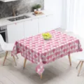 Mantel moderno con estampado de corazones rosas para cocina y comedor, poliéster impermeable. - 100x160cm / Corazón Rosa
