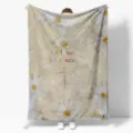 Coperta in pile di flanella con carta a righe vintage margherita e croce per letto divano. - ZM202502024-14