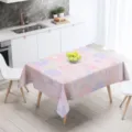 Mantel estampado digital de flores rosas, tela de poliéster impermeable para mesa de comedor. - 100x160cm / Floral Abstracto Rosa