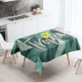 Mantel impermeable de poliéster con diseño de hojas tropicales para el comedor en casa. - 100x160cm / Hojas verdes tropicales