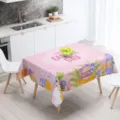 Mantel de pascua impermeable de poliéster con diseño de conejito lindo para cocina y comedor. - 100x160cm / Conejo de Pascua