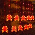 Rode vis LED gordijn lichtketting voor Chinese Nieuwjaar huisdecoratie feestverlichting. - Dubbele Rij Karpers