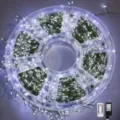 LED copper wire string lights on spool with remote control for Christmas party decoration - 1500 LEDs Plug-in EU + Remote Control / White