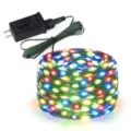 Multicolor LED string lights with waterproof design and power adapter for outdoor holiday decor. - 10m 100-LED - EU Plug / Colorful