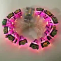 Halloween LED witch hat string lights with pink glow, battery operated party decor. - 1.5m 10 Lights / Witch