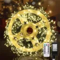 LED Copper Wire Christmas Fairy String Lights with Spool Remote Control Warm White Decor - 500 LEDs - EU Plug & Remote Control / Warm White