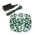 Waterproof outdoor LED string lights with green wire for garden patio Christmas party decoration. - 10m 100-LED - EU Plug / White