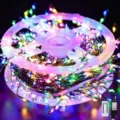 Colorful LED copper wire string lights on spool with remote control for Christmas tree decor - 500 LEDs - EU Plug & Remote Control / Colorful