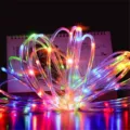 LED solar rope tube string lights colorful waterproof outdoor garden decorative fairy lights - 7m 50 LEDs / RGB